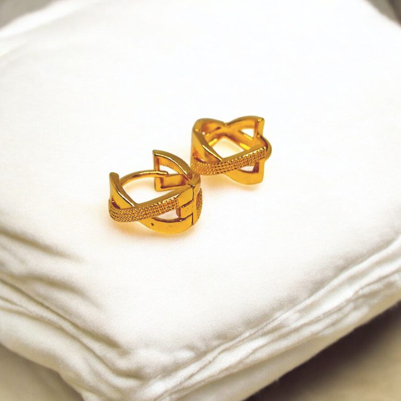 24K Gold Plated stylised X shape Bali