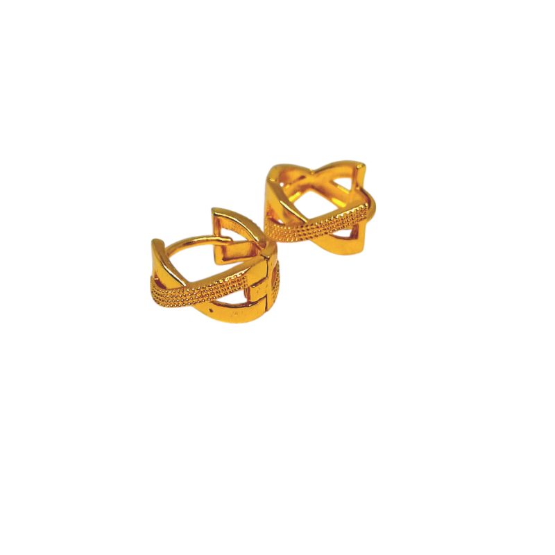 24K Gold Plated stylised X shape Bali - Image 2