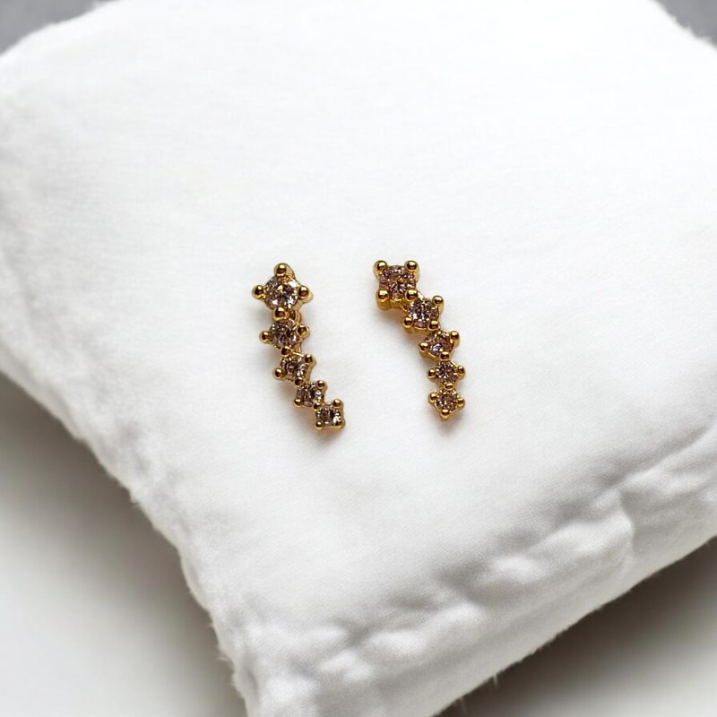 24K Gold Plated tiny curve line tops with AD - Image 3