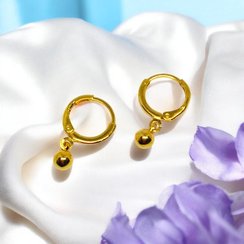 24K Gold Plated tiny Ball (Earrings) - Image 2