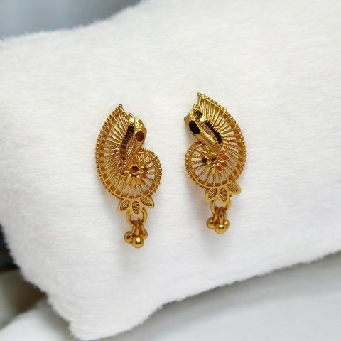 24K Gold Plated stylised floral shape Earrings - Series 1