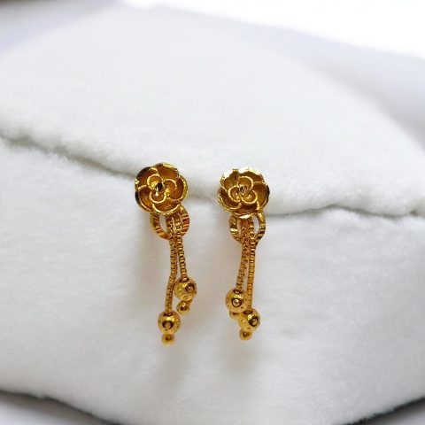 24K Gold Plated stylised floral shape Earrings - Series 3