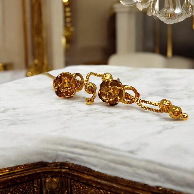 24K Gold Plated stylised floral shape Earrings - Series 3