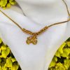 24K Gold Plated Cherry Shape Pendant and chain with AD