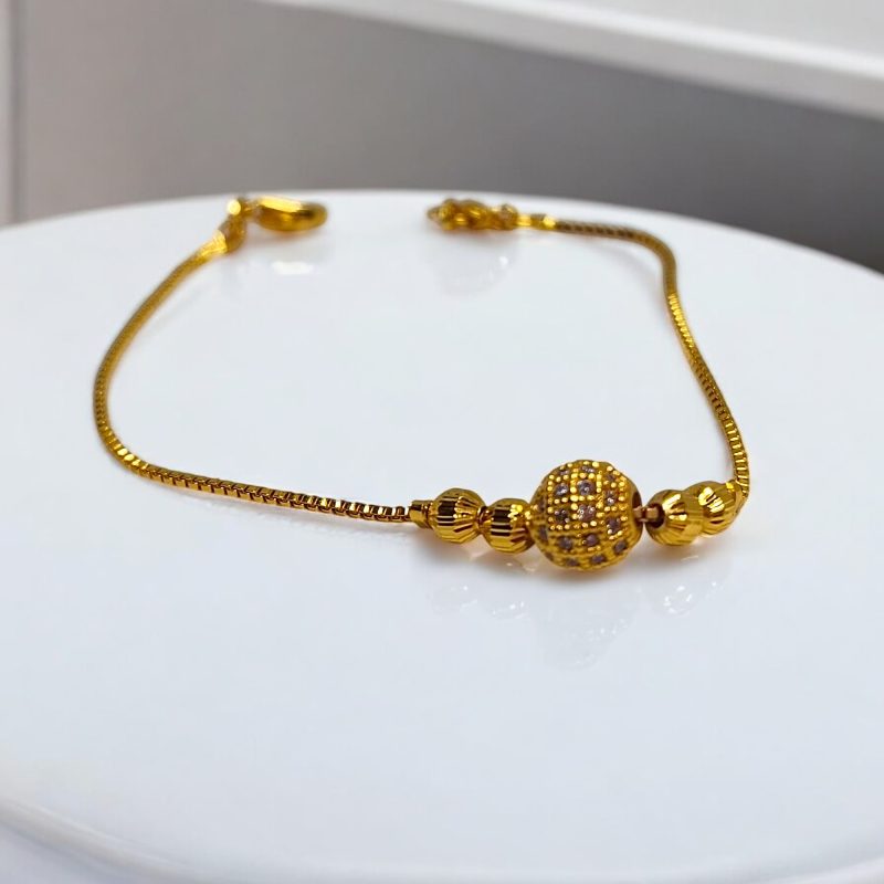 24K Gold Plated single ball Bracelet - Image 2