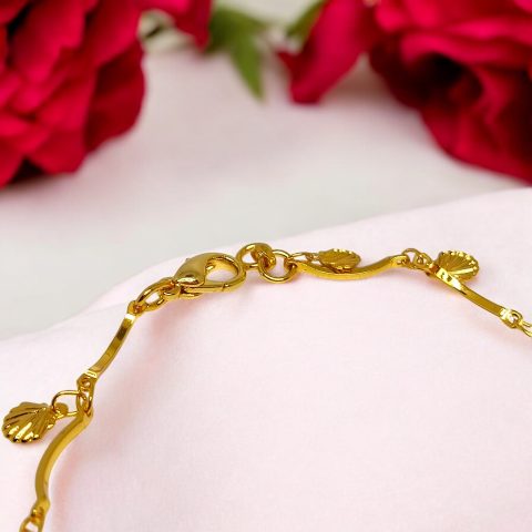 24K Gold Plated shell design Bracelet with Ad