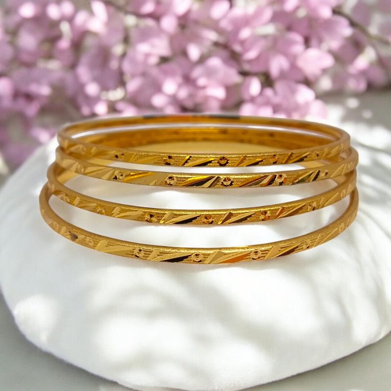 24K Gold Plated Bangles (4 Set) - Image 4