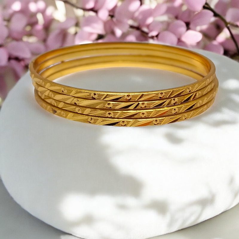 24K Gold Plated Bangles (4 Set) - Image 2