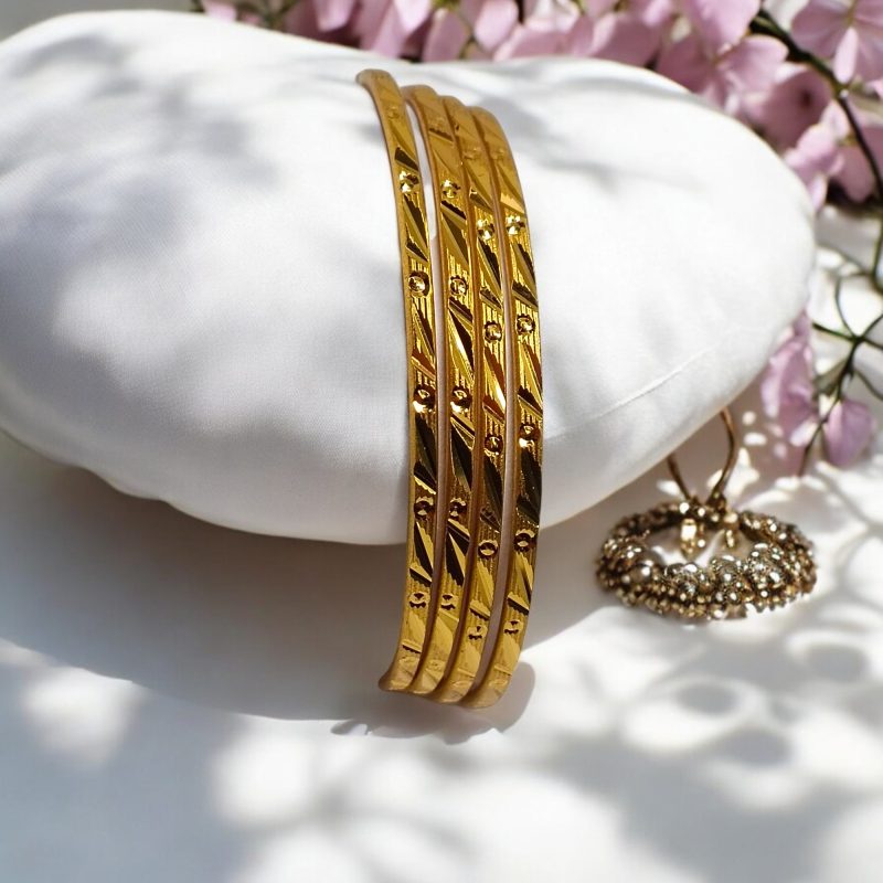 24K Gold Plated Bangles (4 Set) - Image 3
