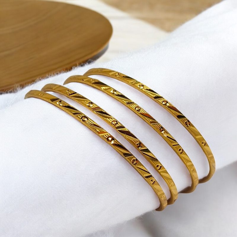24K Gold Plated Bangles (4 Set) - Image 6