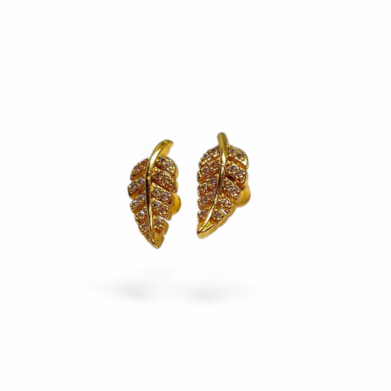 24K Gold Plated Leaves shape AD Tops - Image 2