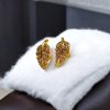 24K Gold Plated Leaves shape AD Tops