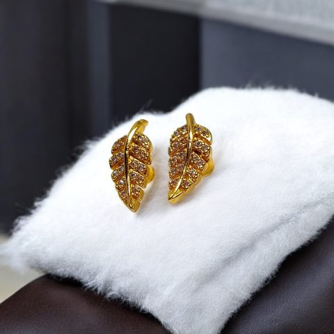 24K Gold Plated Leaves shape AD Tops