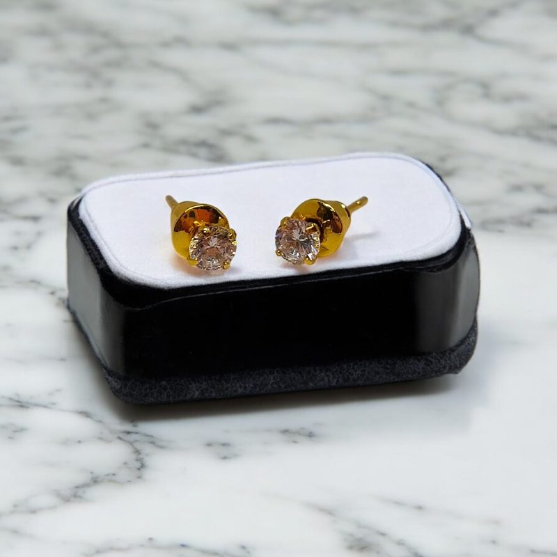 24K Gold Plated AD Stone Ear Tops - Image 4