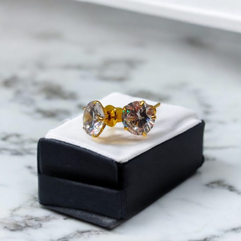 24K Gold Plated AD Stone Ear Tops - Image 3